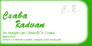 csaba radvan business card